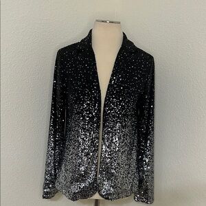 NWT New Year’s Elegant Black and Silver Hombre Sequins Women's Jacket S Small